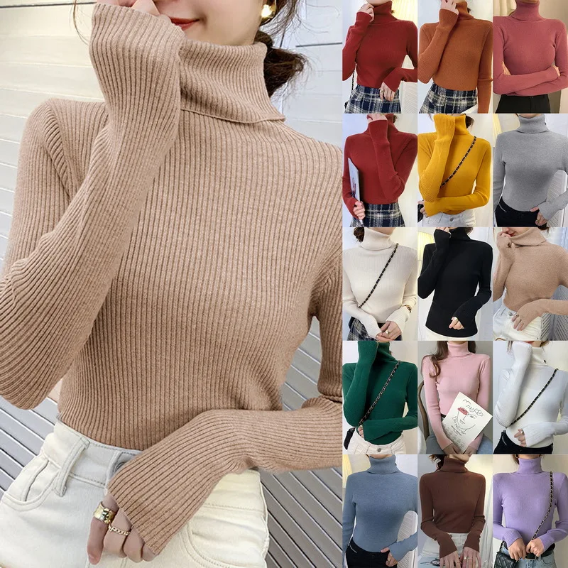 New-Knitting-Pullover-Sweater-Long-Sleeve-Bottom-Shirt-Slim-Turtleneck-Sweaters-Autumn-Winter-Soft-Blouse-Jumpers